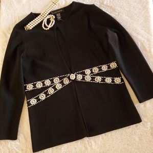 Cable & Gauge Pearl Embellished Sweater
